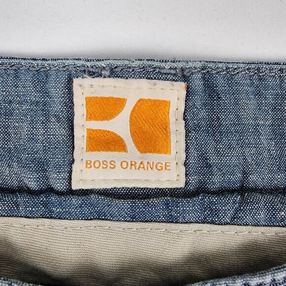Hugo Boss Orange Jeans Mens 32R Blue Denim Straight Leg Slash Pockets - Picture 4 of 10